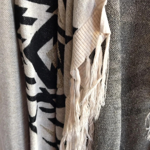 INC International Concepts petite Aztec print waterfall sweater, size PM - Picture 4 of 7